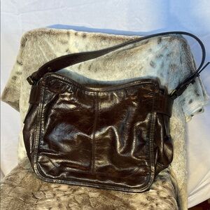 Frye Dark Brown Leather Shoulder Bag